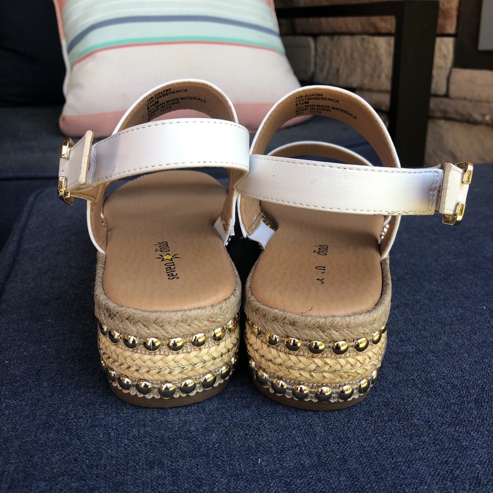 Seven Dials White Strap Stud Platform Sandals New… - image 7